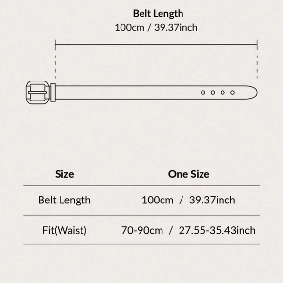 BELT BUNDLE: Brown Minimalist Buckle Belt & Khaki Round Buckle Belt w Hole Punch - Picture 6 of 7